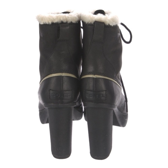 NEW SOREL Dacie The Meadow Lace Black High Heel Rubber Winter Boot - Picture 5 of 6